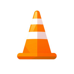 Bright orange traffic cone placed on a road surface
