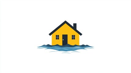 Yellow House Flooded, Water Damage, Disaster, Home Insurance