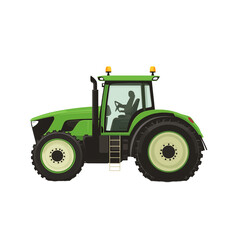 Tractor working in a field during a sunny day