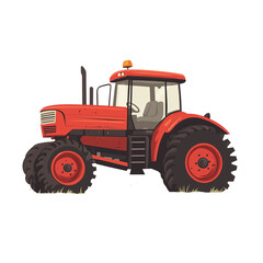 Obraz premium Tractor working on a farm during bright daylight PNG image with transparent background 