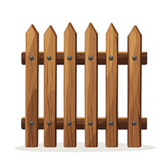 Wooden fence with pointed tops in a simple design PNG image with transparent background 