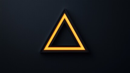 A triangle with a yellow outline on a black background.