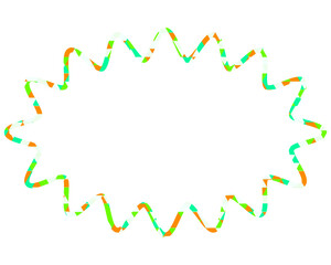 ステンドグラス風吹き出し　三角形模様　細長い丸みのあるギザギザした形