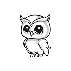Cartoon Animal Cute Illustration Vector Design Black and White