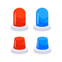 Red and Blue Flashing Emergency Lights Signaling Danger and Urgency