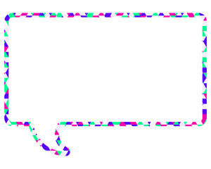 ステンドグラス風吹き出し　三角形模様　四角形