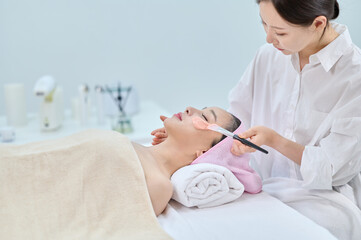 Female Facial Spa Treatment in Modern Beauty Clinic