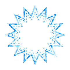 ステンドグラス風吹き出し　三角形模様　ギザギザした形