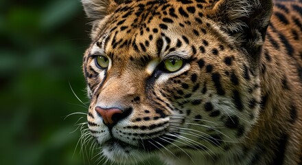 Fototapeta premium Close Up of a Wild Cat with Striking Green Eyes