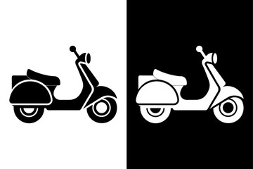 Minimalist Scooter Silhouettes Vector Icons Collection.