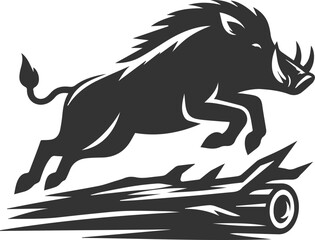 Vector silhouette of a boar animal
