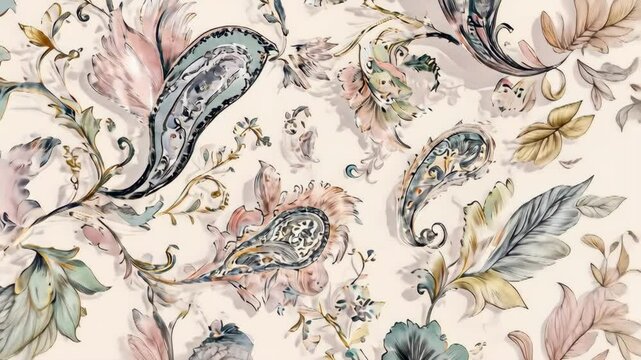 Vintage paisley and floral seamless pattern design with a decorative style.