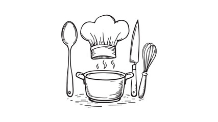 Cooking Class Poster line art master basic meals with expert instruction