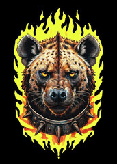 Intense Animals Portrait Surrounded by Fire V16