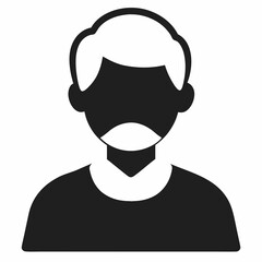 Grandfather vector silhouette illustration isolated on white background