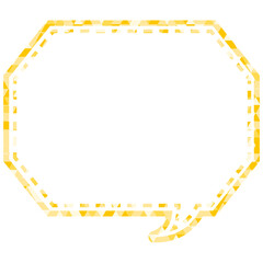 ステンドグラス風吹き出し　三角形模様　角のある八角形