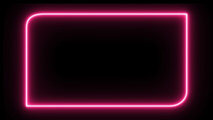Abstract glowing neon rectangle frame icon. Neon light rectangle frame icon. 3D illustration rendering.