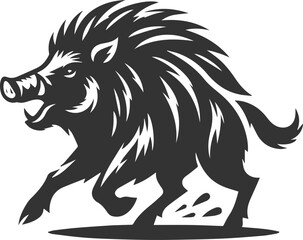 Obraz premium Vector silhouette of a boar animal