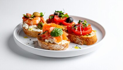 delicious appetizer on a white plate, perfect for a culinary experience