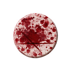 Wound token with blood splatter, ultra realistic uhd photo on transparent background