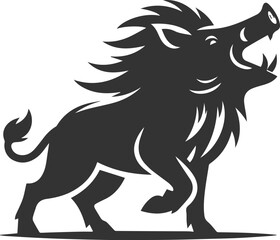 Fototapeta premium Vector silhouette of a boar animal
