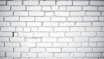 Fototapeta premium Old white brick wall as rough grunge background, sticker style. with white shades