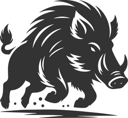 Fototapeta premium Vector silhouette of a boar animal