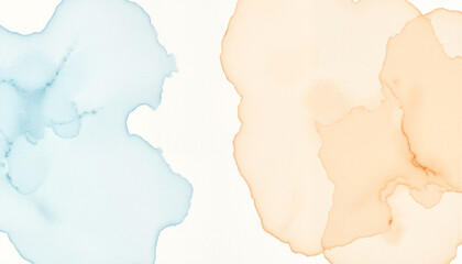 Soft Abstract Watercolor Background in Blue and Orange Hues  