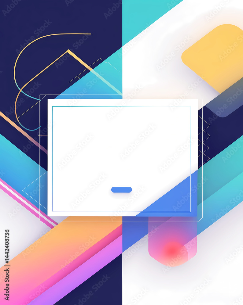 Poster Geometric abstract shapes with vibrant color variations, modern background with space for text, suitable for various design purposes