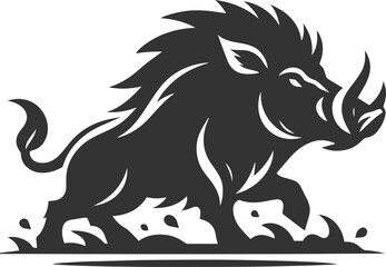 Vector silhouette of a boar animal