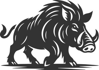 Vector silhouette of a boar animal