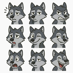 Wolf emotions set icons cartoon vector
vector set collection cartoon animals illustration on white background
cartoon collection wolf
Collection of 9 cartoon animals