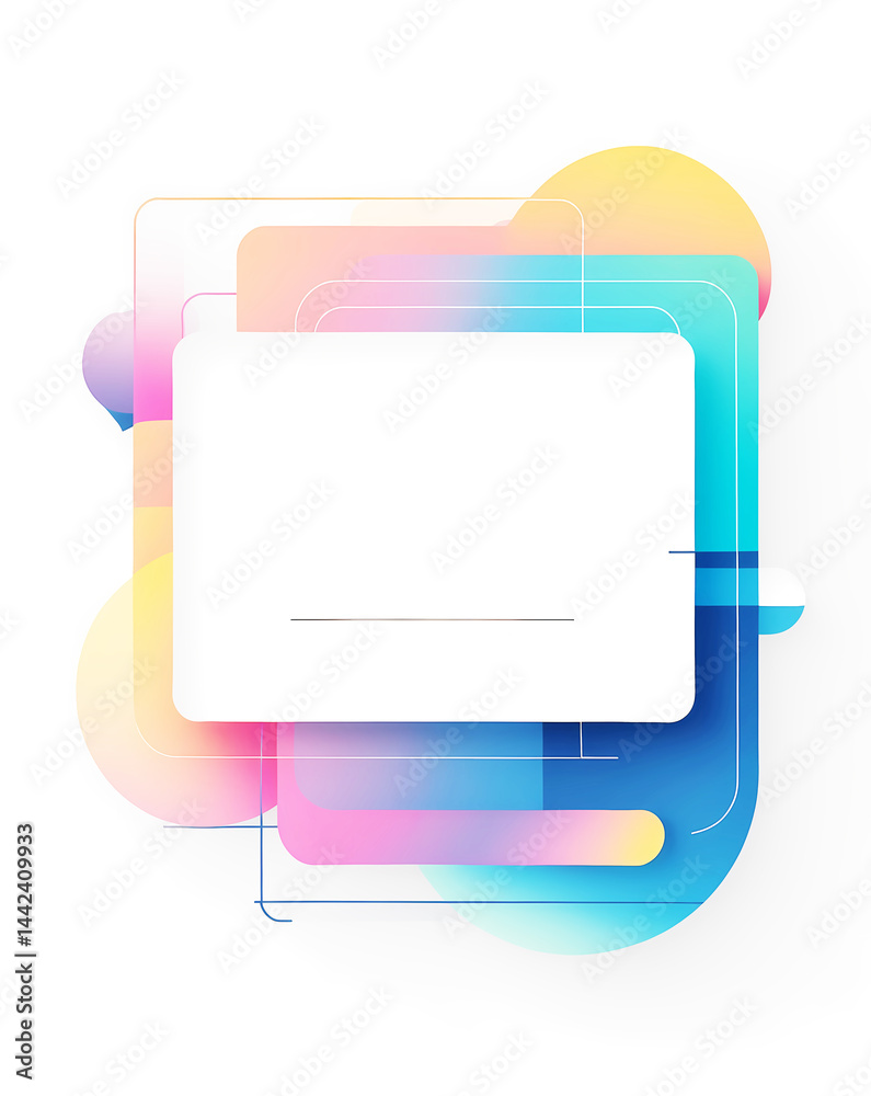 Aufkleber A minimalist abstract design featuring a blank rectangle with gradient colors and rounded shapes