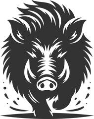 Vector silhouette of a boar animal