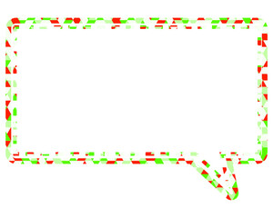 ステンドグラス風吹き出し　三角形模様　四角形