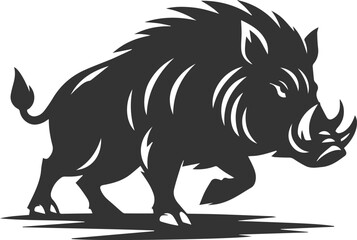 Vector silhouette of a boar animal