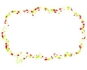 ステンドグラス風吹き出し　三角形模様　細長い雲形