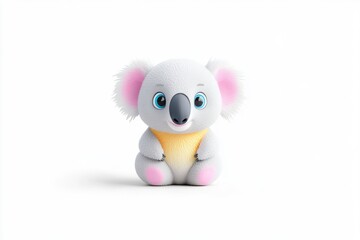 Adorable cartoon koala, sitting pose