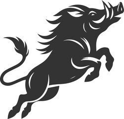 Vector silhouette of a boar animal