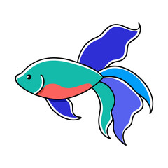 Obraz premium vector illustration of Betta Fish