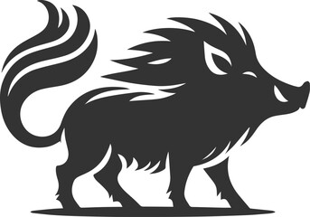 Vector silhouette of a boar animal