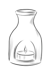 Aromatherapy lamp with candle vector