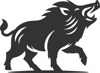 Vector silhouette of a boar animal