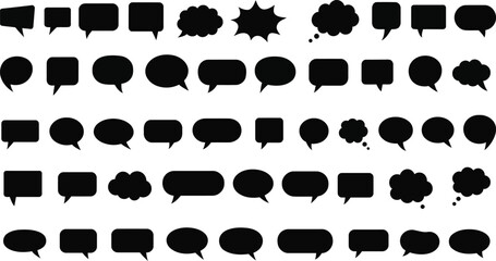 Speech Bubble Silhouette Vector Set – Dialogue Boxes, Comic Style Shapes, Blank Talk Balloons for Design & Illustration