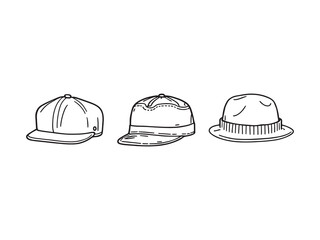 Flat Cap Simple Line Art Minimalist Design Illustration 