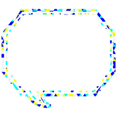 ステンドグラス風吹き出し　三角形模様　角のある八角形