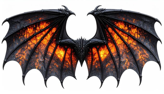 Fiery Dragon Wings: Dark Fantasy Art