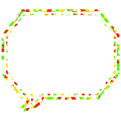 ステンドグラス風吹き出し　三角形模様　角のある八角形