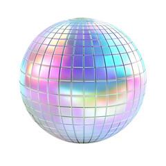 Obraz premium Iridescent sphere disco ball design element cool pastel colors