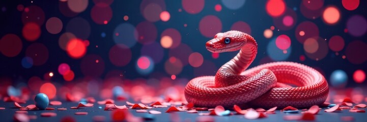 Fototapeta premium Vibrant confetti & serpentine burst Festive celebratory backdrop , joy, bright